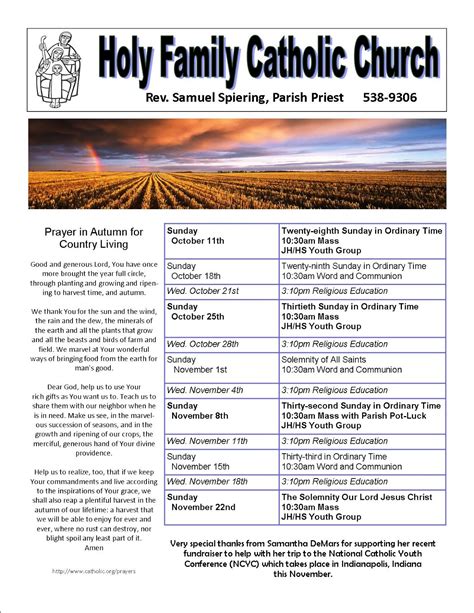 catholic parish bulletins.